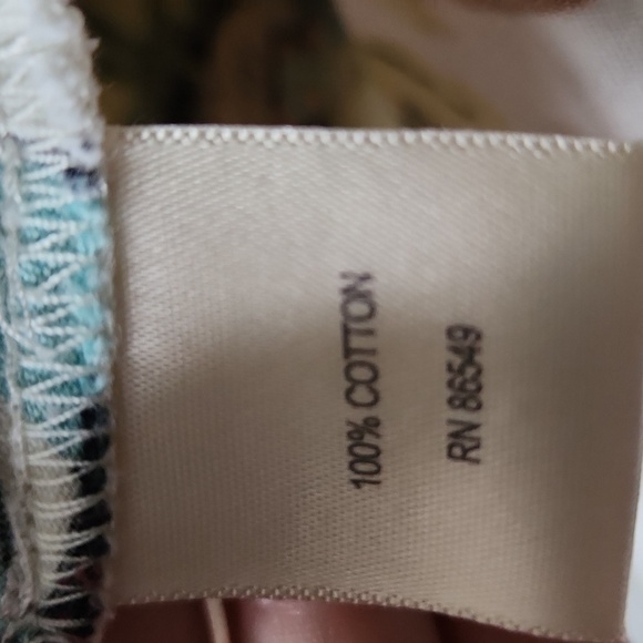 TOMMY BAHAMA | Tropical Print A-Line Skirt White Cotton Sz 10 - Picture 6 of 6